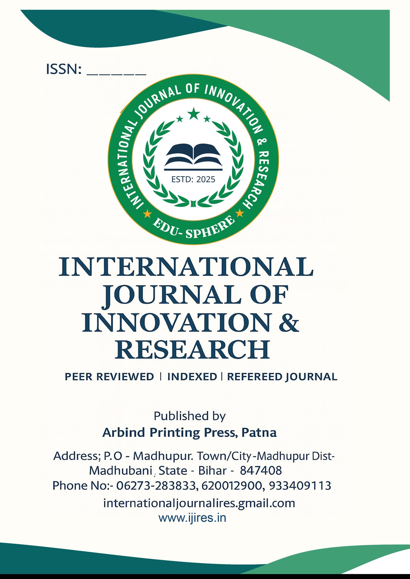 IJIRES Volume 1 Issue 1 Cover